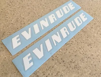 Evinrude Vintage Outboard Motor Decal White 10  2-pk FREE SHIP + FREE Fish Decal • $10