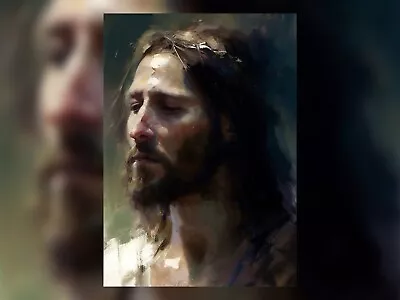 £4.99 • Buy Divine Light - Jesus Christ Oil Painting Portrait Print 5 X7 