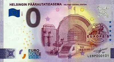 Zero Euro Bill - 0 Euro - Finland - Helsingin Päärautatieassema 2022-1 Station • £2.26