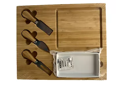 Cheese Tray With 3 Serving Knives A Place For Cheese And A Bowl For Dip • $14.99