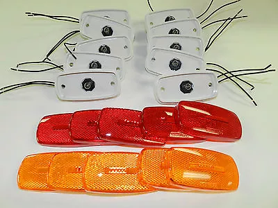 10 Pack Amber And Red Marker/ Clearance Light RV Motorhome Trailer Truck (5 Ea) • $19.99