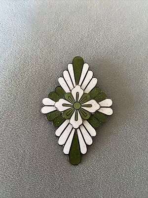 MARGOT DE TAXCO LARGE STERLING SILVER ENAMEL Brooch Pendant Mid Century • $149