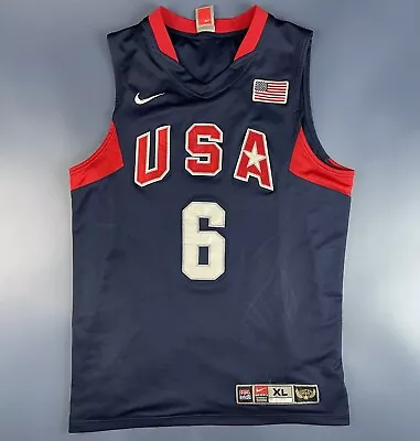 £137.99 • Buy USA NATIONAL TEAM AUTHENTIC NBA BASKETBALL JERSEY #6 LeBRON JAMES NIKE SIZE XL