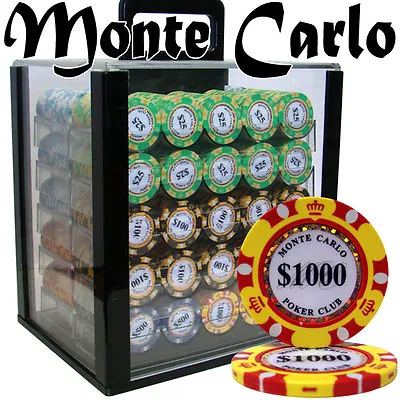 New 1000 Monte Carlo Poker Chips Set With Acrylic Case - Pick Denominations! • $313.99