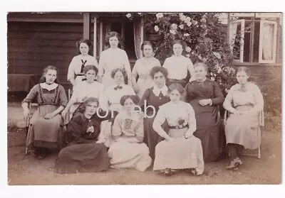 Social History RPPC Postcard Edwardian Group Young Ladies At A Home ? • £3.99