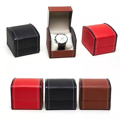 Single Grid Gift Slot Organizer Box Watch Display Case Leather Jewelry Storage • $19.59