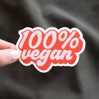 100% Vegan  Sticker Glossy Vinyl Sticker Veganism Activism • $5.95