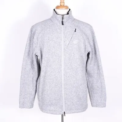 The North Face Heathered Gray Fleece Turtleneck Full Zip Sweater - SZ L • $39