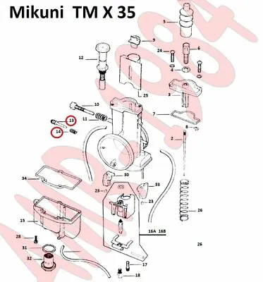 MIKUNI Parts Original Series Tmx 35 Screw Air Minimum + Spring N° 13-14 60336002 • $17.46