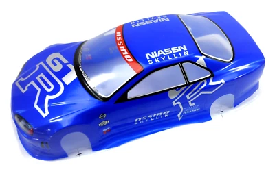 £19.01 • Buy Nissan GTR -BLUE Prepainted (Printed) Bodyshell For 1:10 RC Car 190mm + Extras