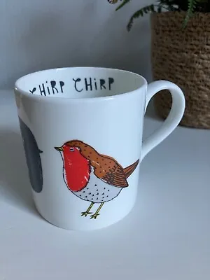 Charlotte Farmer Newhouse Textiles Chirp Chirp Robin & Tit Bird Mug • £10.99