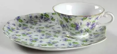 Lefton Violet Chintz Snack Plate & Cup 10231299 • $19.99