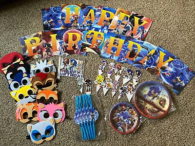 $12.99 • Buy Sonic Birthday Party Supplies Decorations Cake Decor Tableware Banner Masks!