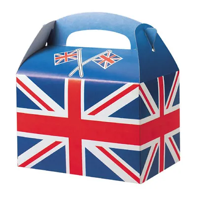Street Party Parade Union Jack Boxes Party Loot Bag Food Meal Picnic Box • £4.79