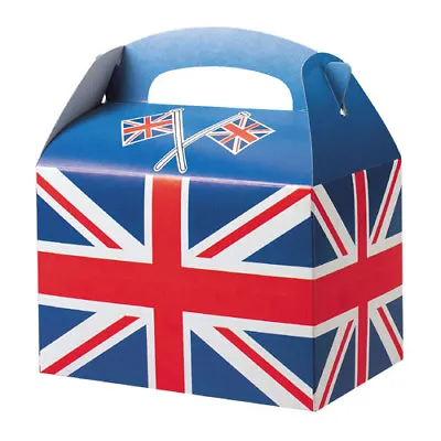 Street Party Union Jack Flag Boxes Party Loot Bag Food Meal Picnic Box • £4.99