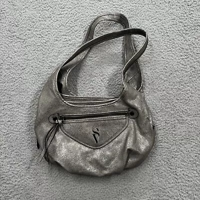 Simply Vera Wang Vera Wang Purse Shoulder Handbag Crack Pewter Sidekick Satchel • $24.99