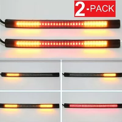 2 Flexible Motorcycle LED Strip 48LED Brake Stop Turn Signals Running Tail Light • $8.05