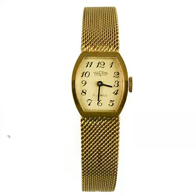 VULCAIN Women's Watch 17-Jewel Vitnage Gold Tone Small Mechanical Wind Up • $36.58