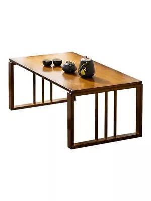 Folding Bamboo Coffee Center Table Low Leg Ground Retro Coffee Table (31″x16″... • $193.49
