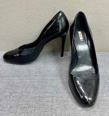 Miu Miu PRADA Black Patent Leather Pump Shoes Size 37 IT / 7 US Made In Italy • $34.99