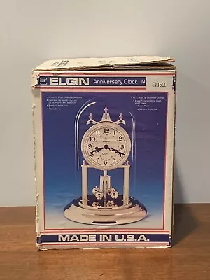 New Open Box Vintage Elgin Anniversary Clock E1073 Quartz Floral Made In USA • $59.99