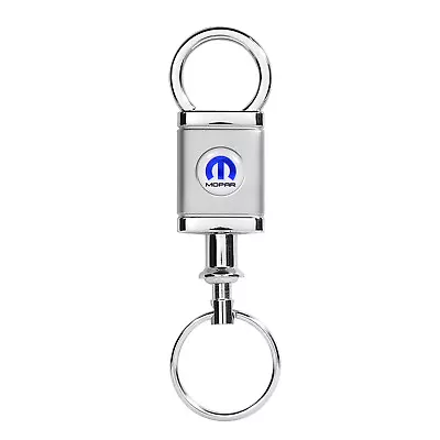 Mopar White Logo Rectangular Metal Valet Key Chain • $7.95