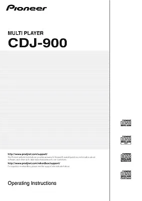 Operating Instructions For Pioneer CDJ-900 • $22.99