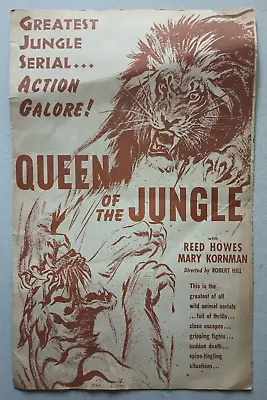 Queen Of The Jungle (1935) Serial Movie Herald / Mary Kornman / Reed Howes • $59.95