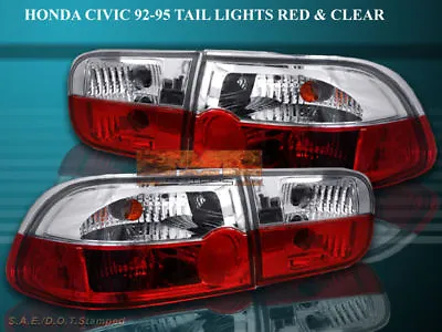 Fit For 92-95 HONDA CIVIC TAIL LIGHTS 2/4D R/C CRYSTAL 93 94 • $84.99