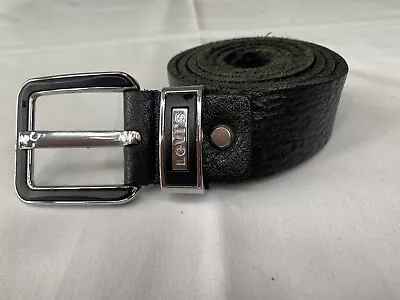 Vintage Levi Strauss 501 Embossed Black Leather Belt 52 Inch/130cm L - 40mm W • £16.99