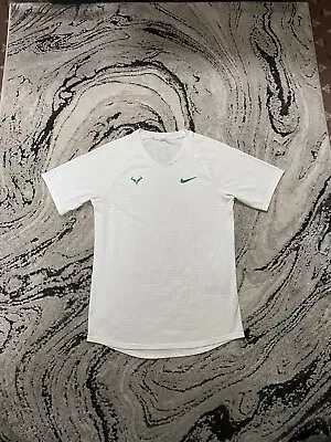 Nike AeroReact Rafael Nadal Slam Tennis Shirt White Size Small Men’s CI9152-100 • £40