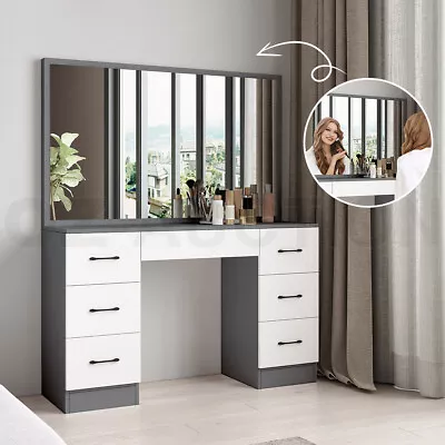 $269.95 • Buy Dressing Table Makeup Vanity Dresser With Mirror Home Bedroom Furniture White GY