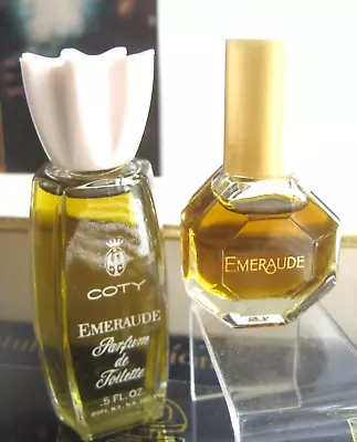 🎁90s 2pc Lot Vintage Mini 1/8 Oz **PARFUM Coty Emeraude Perfume 1/2 Oz PDT • $19.95