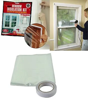 £4.80 • Buy 2x Windows Insulation Kit Draught Excluder Double Glazing Shrink Film Protection