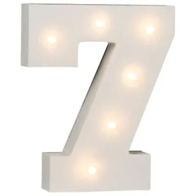 16cm Illuminated Wooden Number 7 With 6 Led Sign Message Home Light Xmas Gift • £4.95