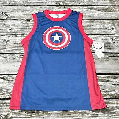 New Captain America 15 Jersey Tank Top Shirt Marvel Comics Shield Mens Medium • $56.37