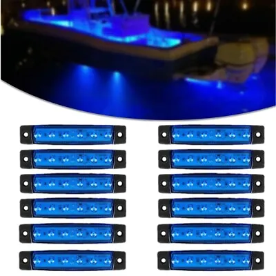 12Pcs Marine Boat LED Deck Courtesy Lights Waterproof Blue Stern Transom Lights • $15.98