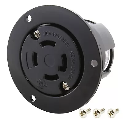 30A 125/250V NEMA L14-30R 4-Prong Locking Flanged Power Outlet By AC WORKS® • $24.99