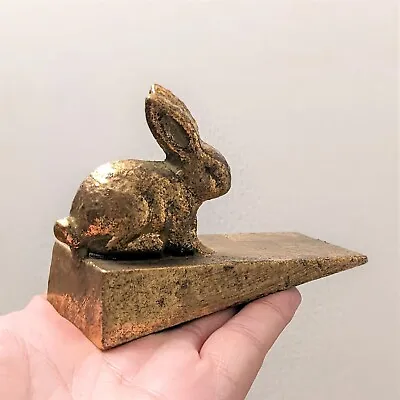 Rabbit Heavy Metal Gold Doorstopper Heavy Door Wedge Shabby Chic Stopper Stop • £13.95