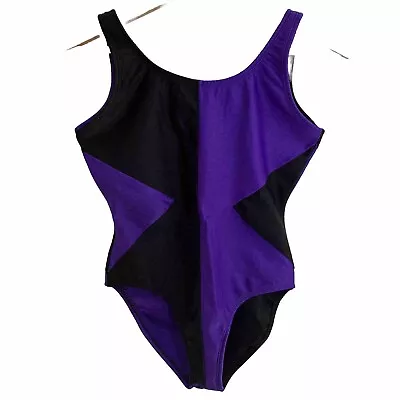 Vtg 80s Leotard High-Leg Aerobics Spandex Bodysuit The Body Co. Large Jazzercize • $49.94