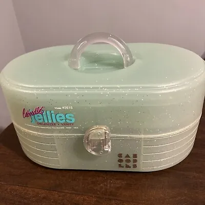 $30 • Buy Vintage Caboodles Jellies Sparkly Makeup Hair Accessory Storage Case Clear