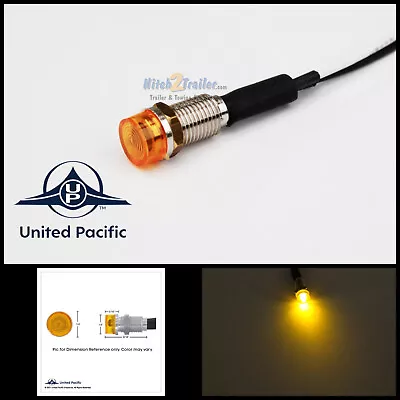 (1) Amber Mini LED Dash Light Indicator Pilot Warning Lamp 1/4  Mounting Hole • $6.99