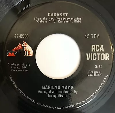 Marilyn Maye 45 RPM - Cabaret / Two Lovers - RCA Victor 47-8936 • $4.99