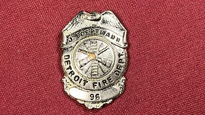 Vintage Detroit Michigan Fire Department Badge Shield Fireman • $245