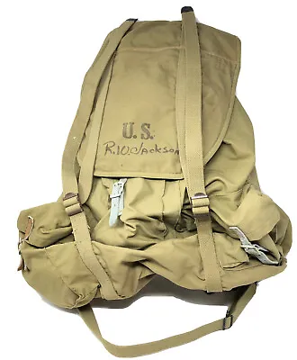 Vintage WW2 US Army Military Field Backpack Rucksack Canvas Bag With Frame 1943 • $150