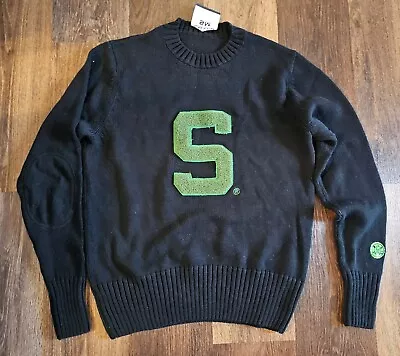 Michigan State Green  S  Spartans Alma Mater Black Sweater Small Women’s Heavy • $19.99