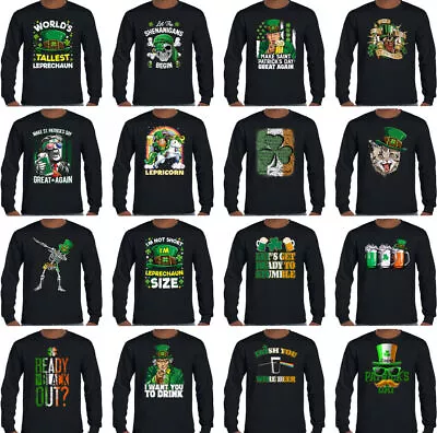 £13.99 • Buy ST PATRICKS DAY T-SHIRT, Long Sleeve Paddys Irish Ireland Tee Top L/S 