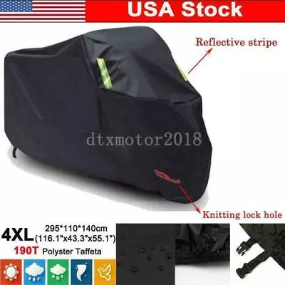 XXXXL Motorcycle Cover Moped All Weather Dust Snow  UV Outdoor Protection US • $26.04