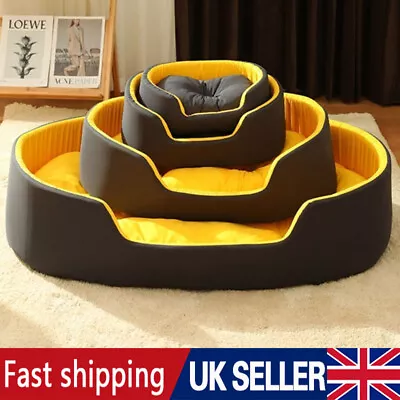 Dog Bed Cat Beds Soft Washable Fleece Puppy Cushion Warm Pet Basket Large Dogs • £16.99