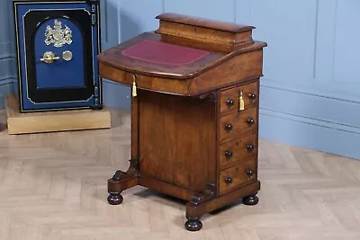 Original Antique Victorian Walnut 4 Drawer Davenport Desk Inlaid Restored C1880 • £660